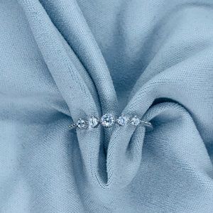 Sterling Silver Thin Half Eternity CutClear CZ 💍